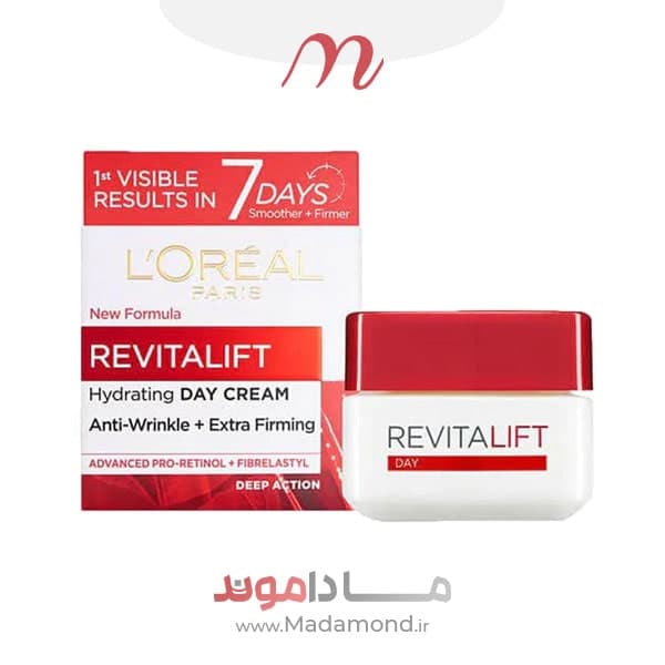 کرم ضد چروک و آبرسان روز لورآل رویتالیفت آلمانی 50میل L’oreal Revitalift Hydrating Day Cream — تصویر ۳