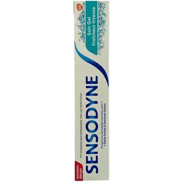 خمیردندان ژله ای سنسوداین مخصوص دندان و لثه های حساس 75 میل Sensodyne Soin Gel Fraicheur Intense — تصویر ۷
