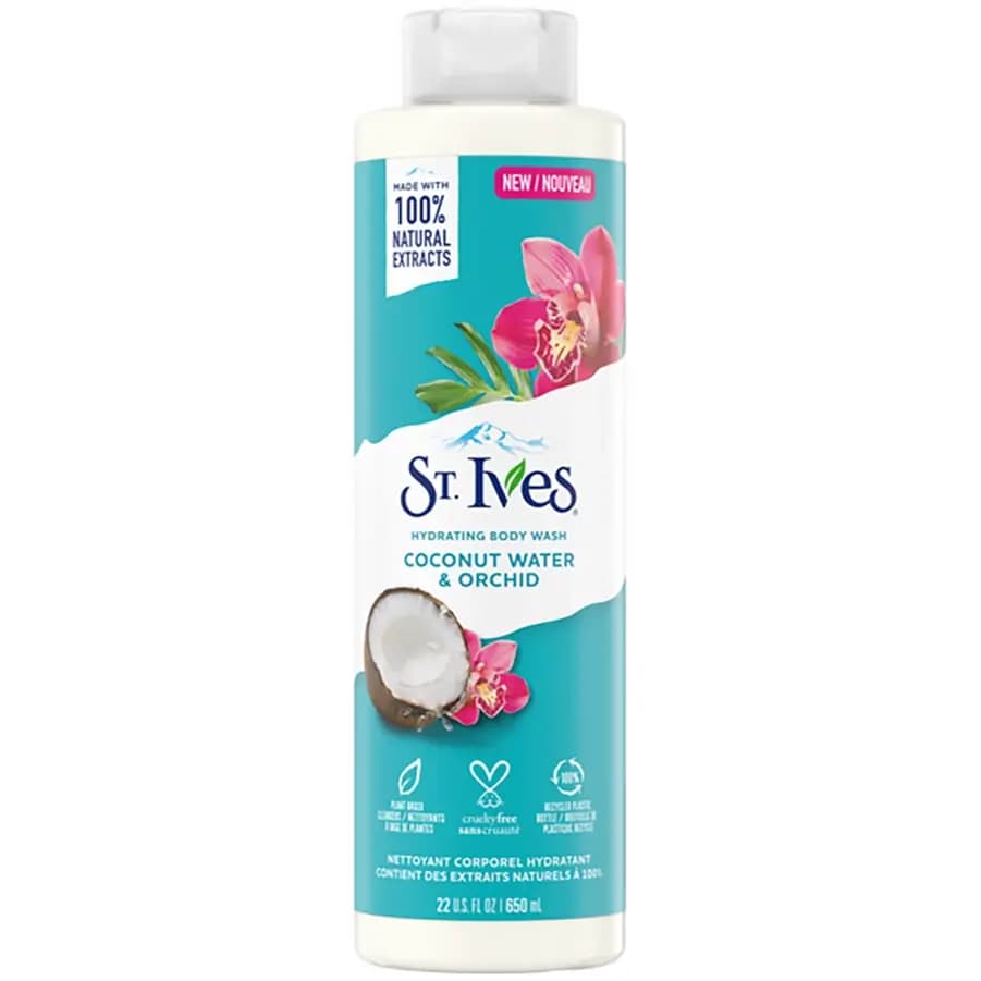 شامپو بدن آبرسان سنت ایوز مدل نارگیل و ارکیده 650 میل St Ives Hydrating Body Wash Coconut Water & Orchid — تصویر ۲