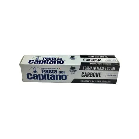 خمیر دندان پاستا دل کاپیتانو ایتالیایی مدل کربن سفید کننده و جرم گیر 100 میل Pasta del Capitano Carbone — تصویر ۳