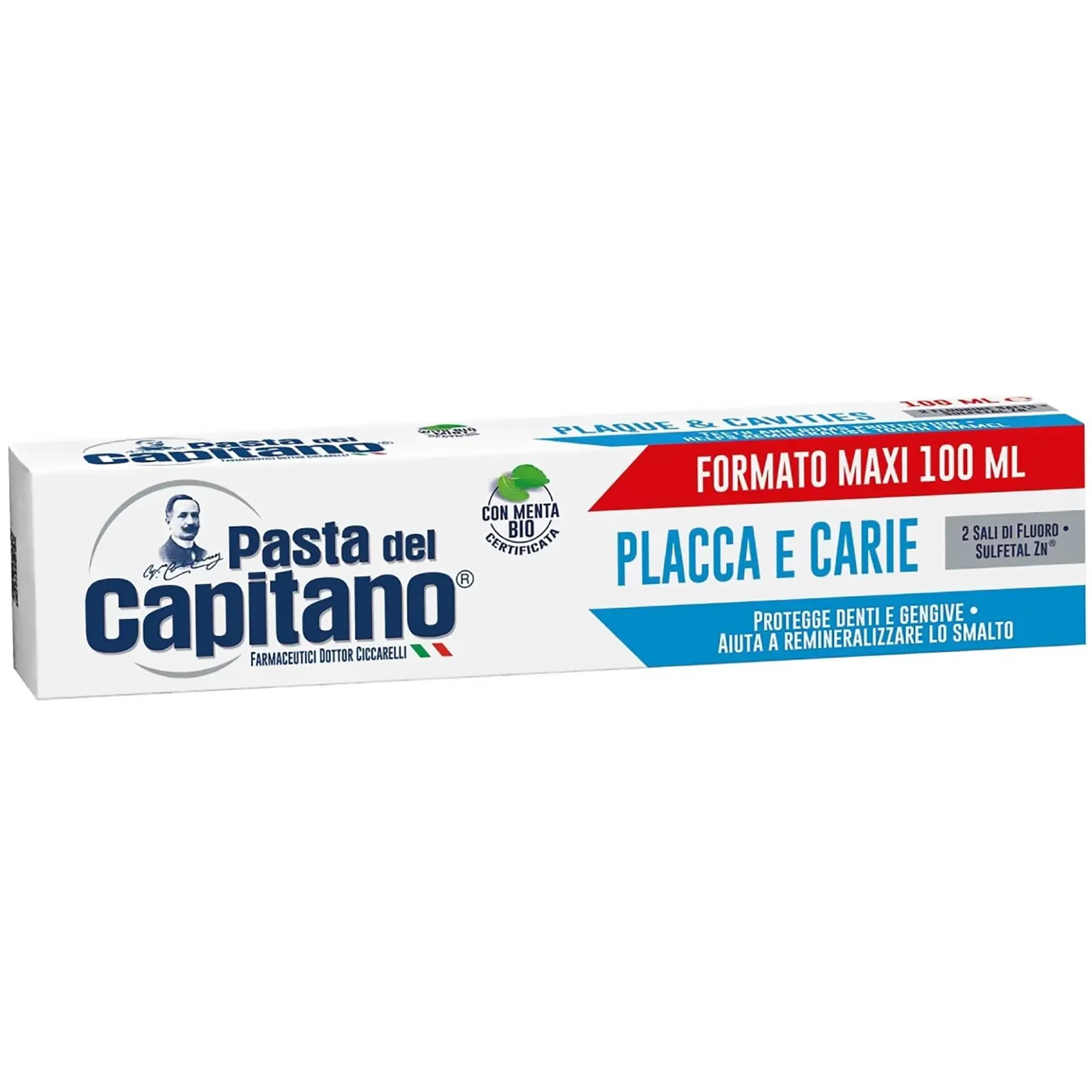 خمیر دندان پاستا دل کاپیتانو ایتالیایی ضد پلاک و پوسیدگی 100 میل Pasta del Capitano Plaque & Cavity — تصویر ۹