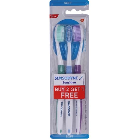 مسواک نرم 3تایی سنسوداین مخصوص دندانهای حساس (سنسیتیو) Sensodyne Sensitive Toothbrush — تصویر ۶