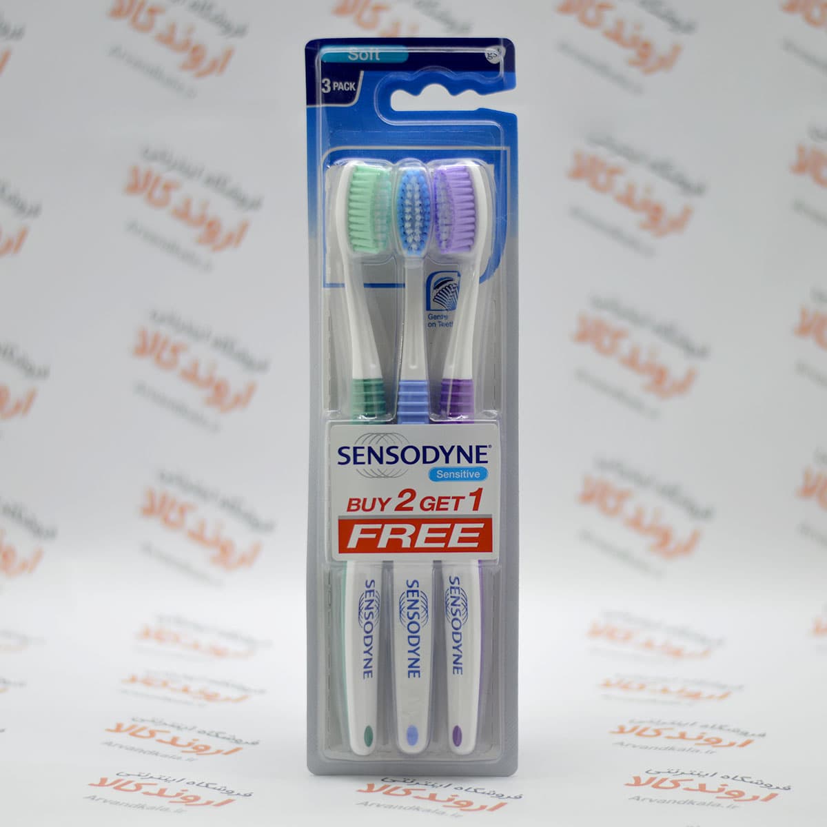 مسواک نرم 3تایی سنسوداین مخصوص دندانهای حساس (سنسیتیو) Sensodyne Sensitive Toothbrush — تصویر ۵