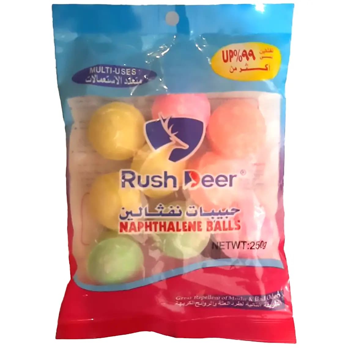 نفتالین رنگی خوشبو کننده راش دیر 250 گرمی Rush Deer Naphthalene Balls