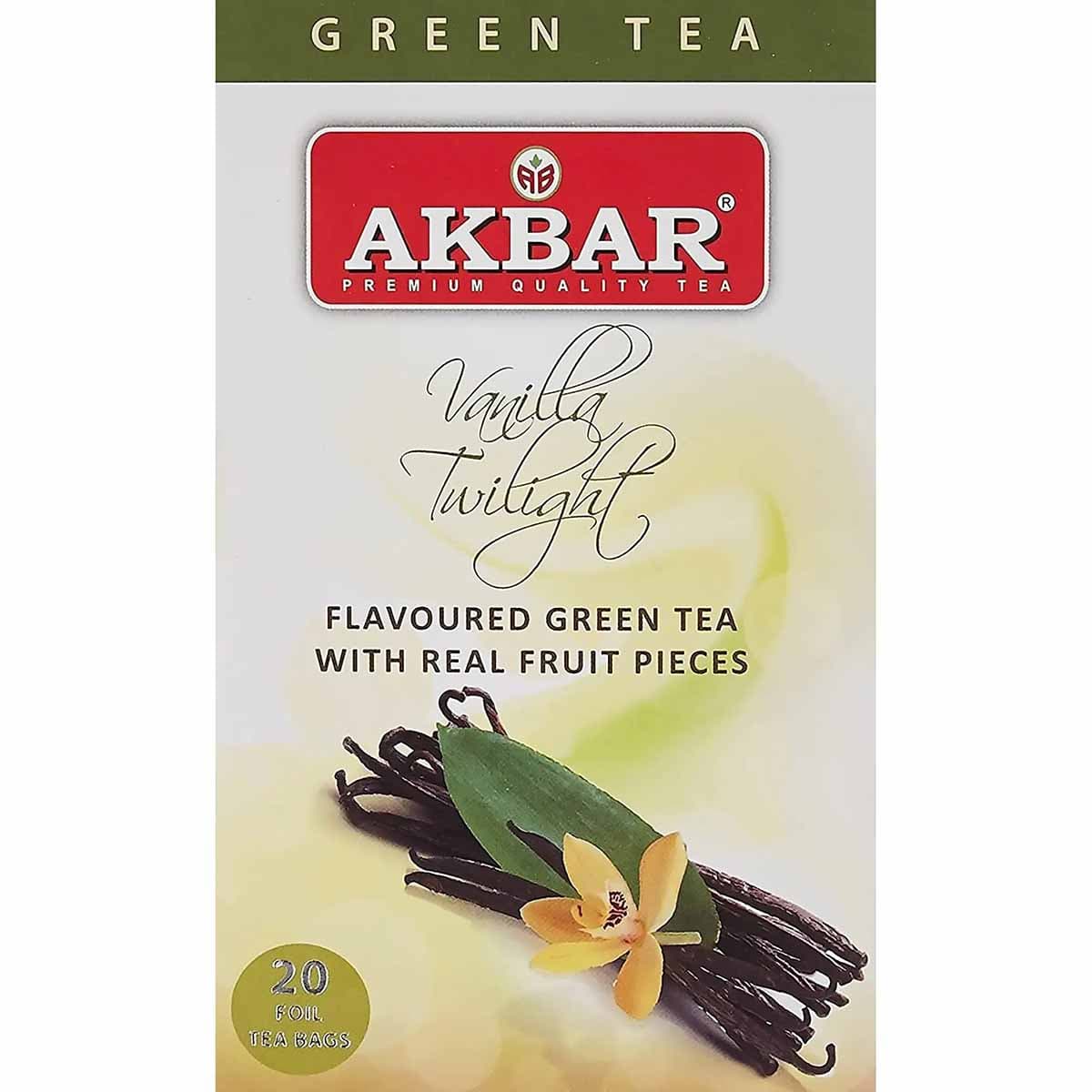 دمنوش چای سبز و وانیل اکبر 20 عددی Akbar Vanilla Twilight Tea