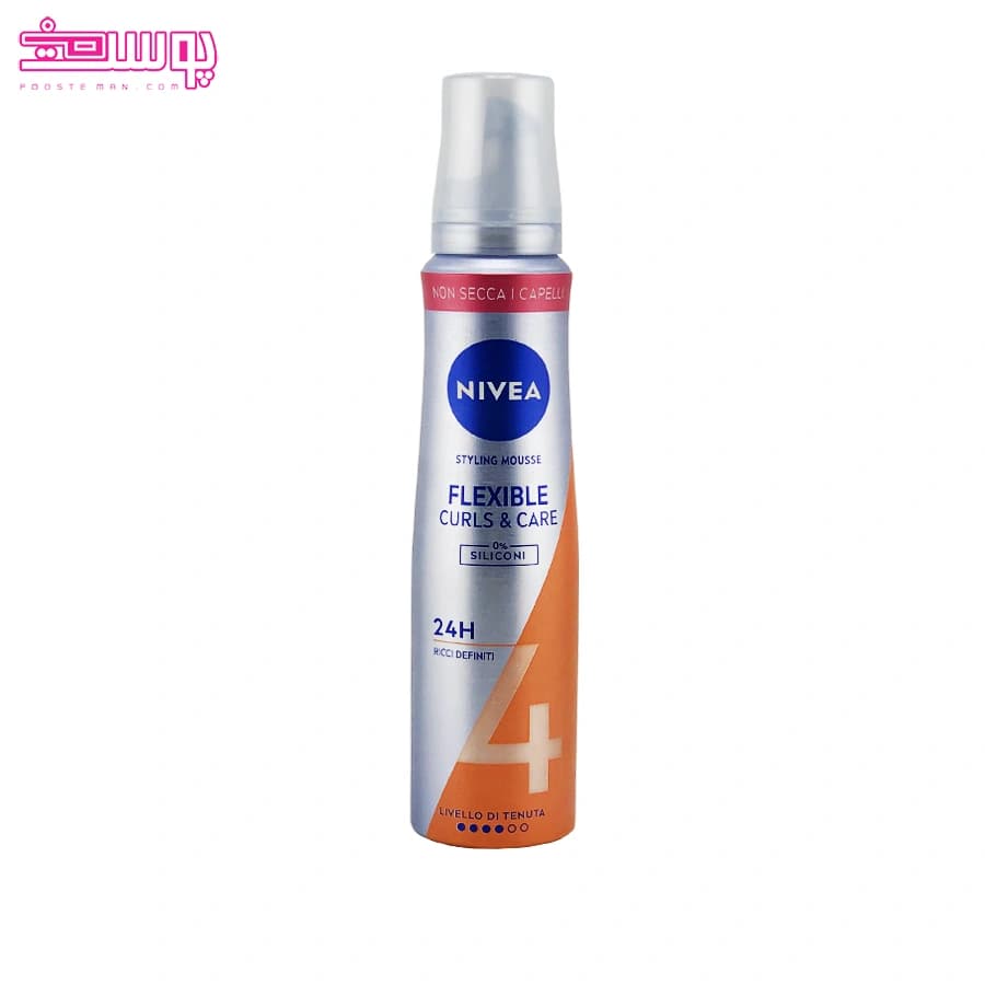 موس موی فرم دهنده (فر کننده و ضد وز) نیوآ فلکسیبل 150 میل Nivea Styling Mousse Flexible Curls & Care — تصویر ۵