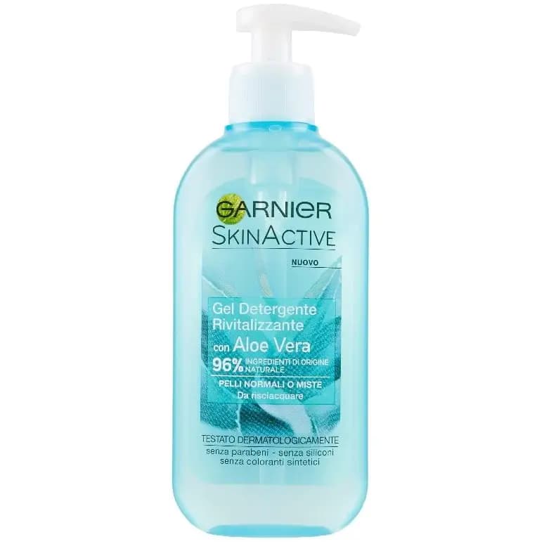 ژل شستشو و احیا کننده پوست صورت آلوئه ورا گارنیه (گارنیر) فرانسوی 200 میل Garnier skin active gel detergente rivitalizzante aloe