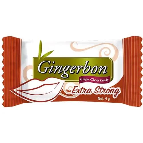 پاستیل/آبنبات جویدنی زنجبیلی جینجربون اکسترا استرانگ 125 گرم Gingerbon Ginger Chewy Candy Extra Strong — تصویر ۷