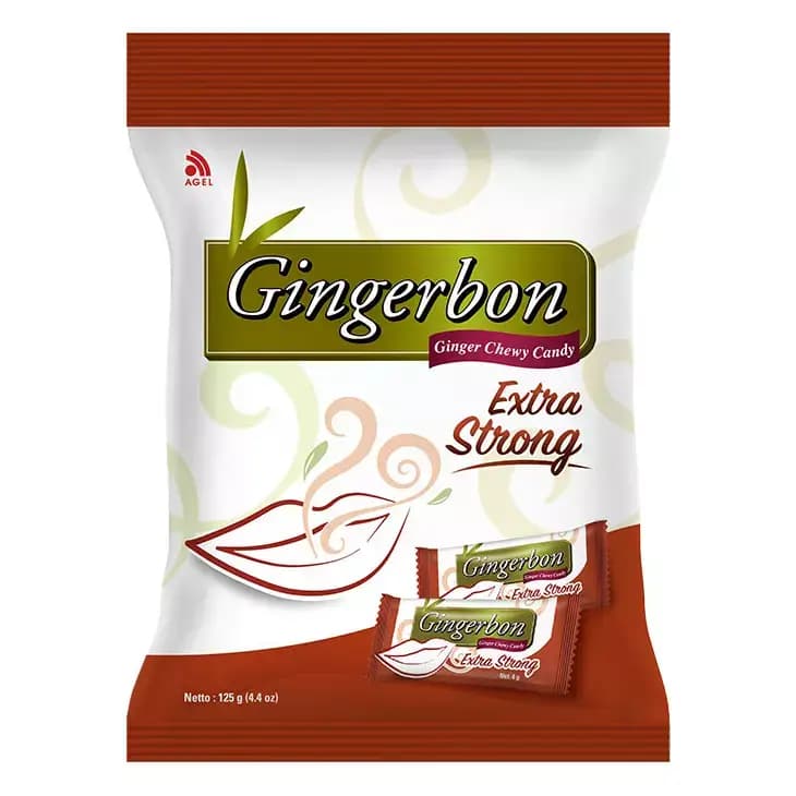 پاستیل/آبنبات جویدنی زنجبیلی جینجربون اکسترا استرانگ 125 گرم Gingerbon Ginger Chewy Candy Extra Strong