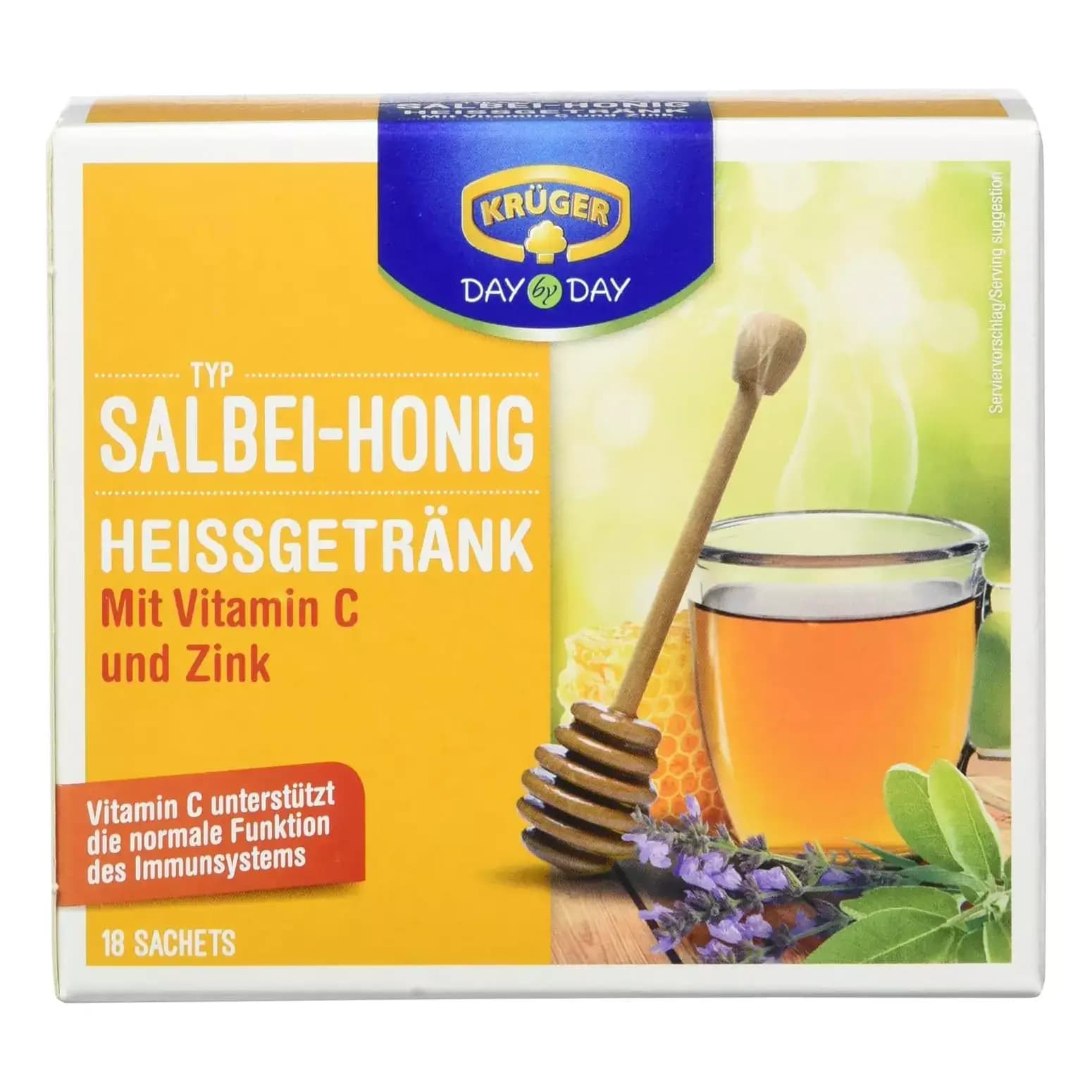 دمنوش فوری عسل و مریم گلی کروگر آلمانی 18 عددی (140 گرم) Kruger Salbei Honig — تصویر ۷