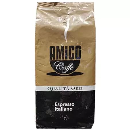 دانه قهوه امیکو کوالیتا اورو اسپرسو ایتالیانو (طلایی) 1 کیلویی Amico Caffe Qualita Oro Espresso Italiano — تصویر ۳