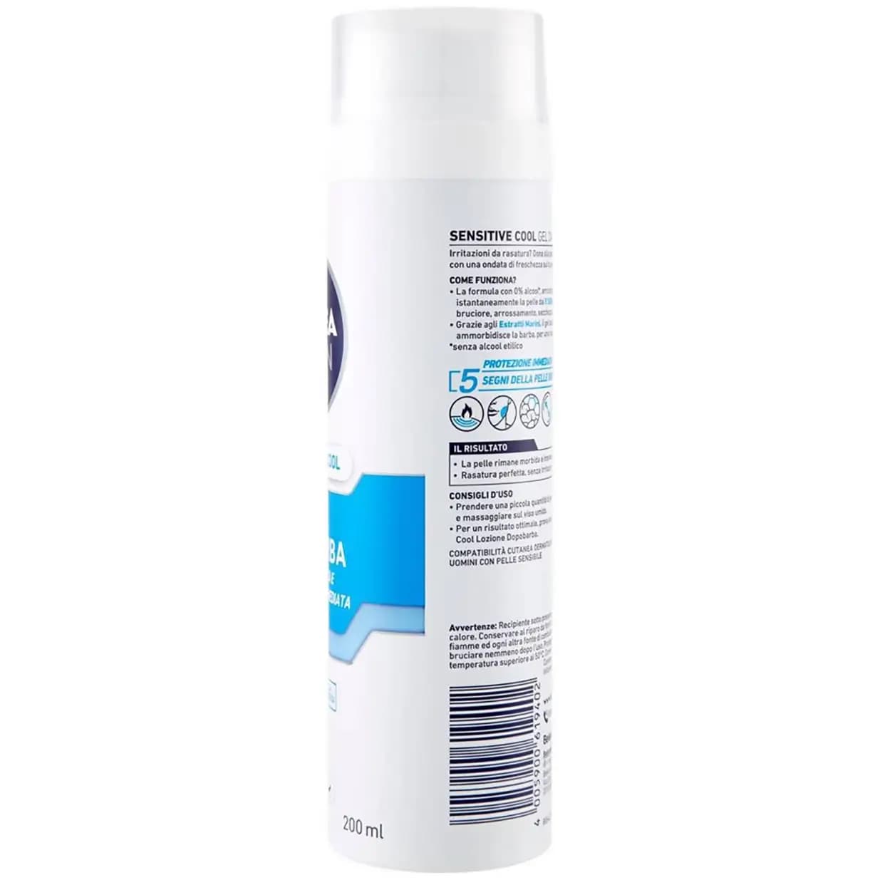 ژل اصلاح نیوا خنک کننده ضد حساسیت 200 میل Nivea Sensitive Cool Shaving Gel Da Barba — تصویر ۳