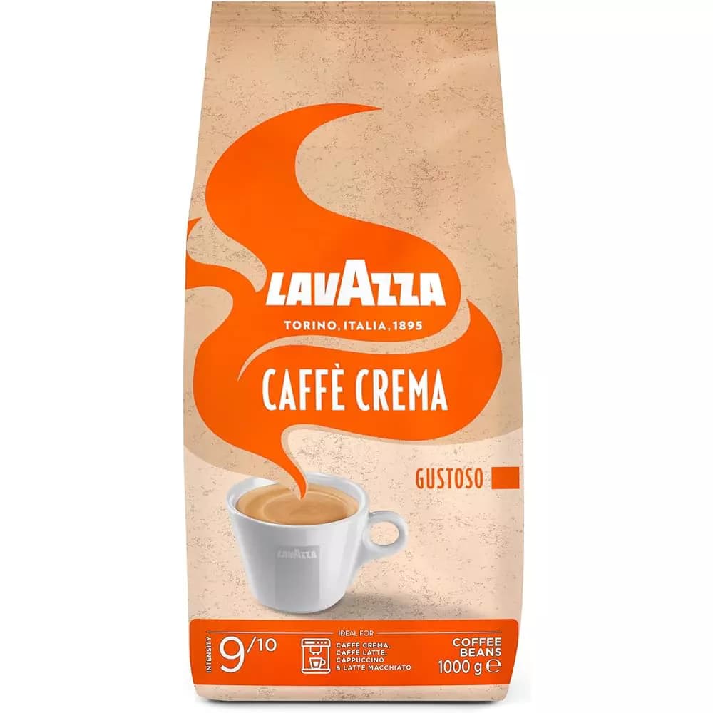 دانه قهوه لاوازا کافه کرما گوستوسو (70%عربیکا-30%روبوستا) 1 کیلویی Lavazza Caffe Crema Gustoso Coffee Beans