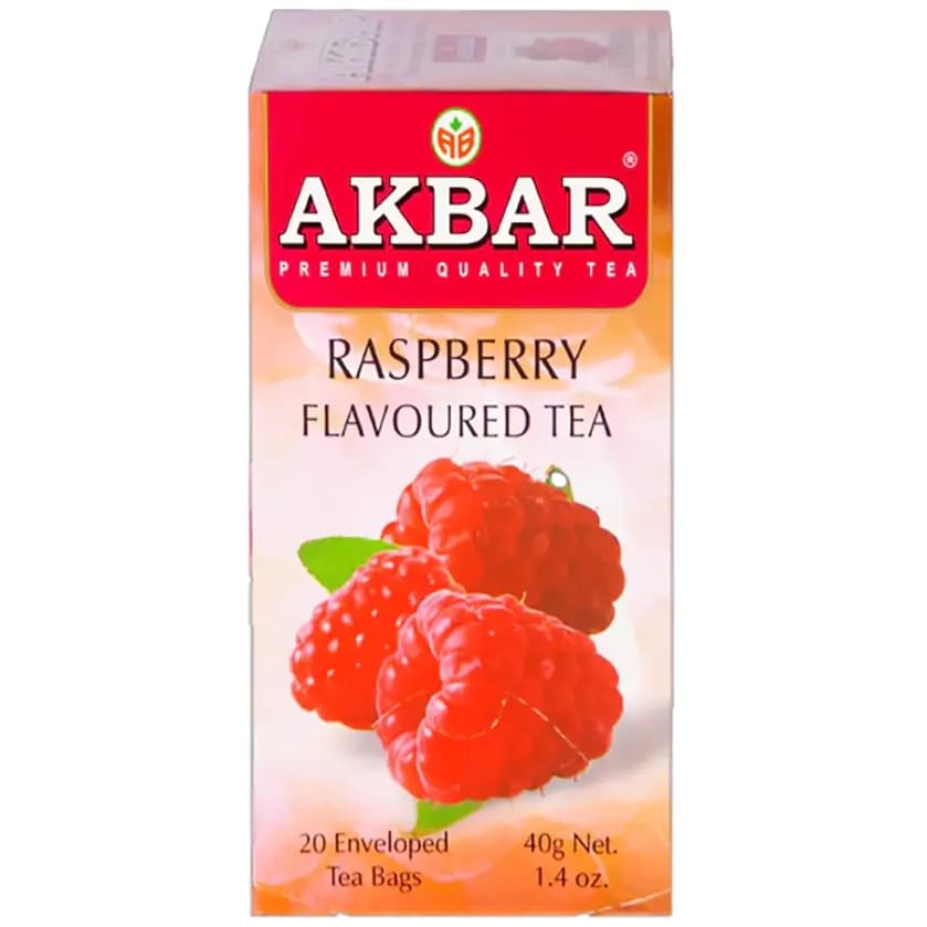 دمنوش اکبر با طعم تمشک- 20 عددی Akbar Raspberry Flavored Tea