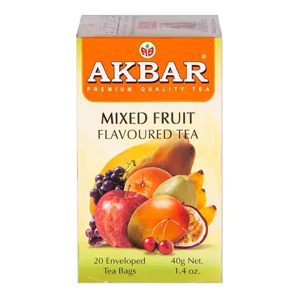 چای کیسه ای اکبر با طعم میوه های مخلوط 20 عددی Akbar Mixed Fruit Flavored Tea