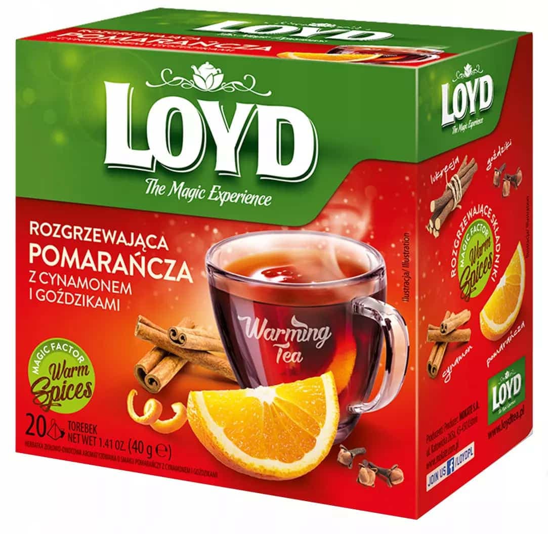 دمنوش گیاهی لوید سانی اورنج با طعم چای سرخ، پرتقال و دارچین و پرتقال 20 عددی Loyd Sunny Orange