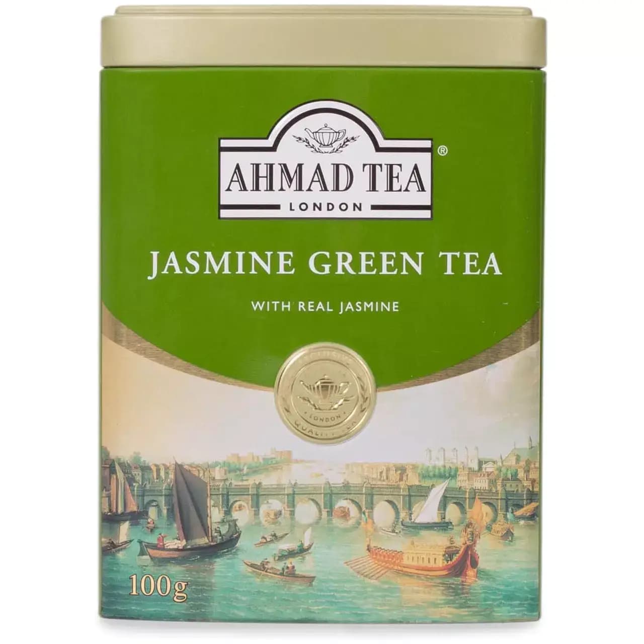 چای سبز جاسمین (یاس) احمد قوطی فلزی 100 گرمی Ahmad Jasmine Green Tea — تصویر ۱۰