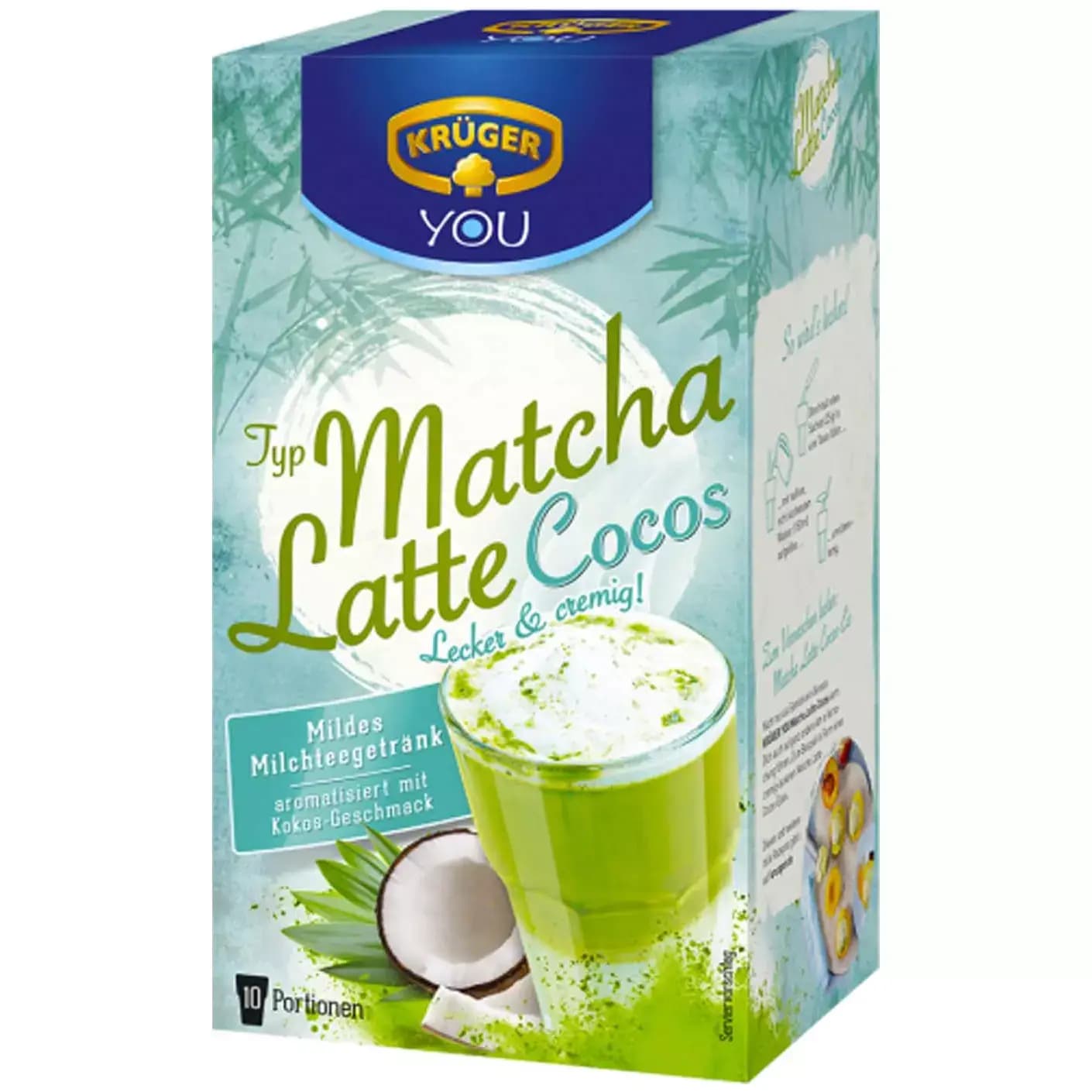 چای ماچا لاته کروگر با طعم نارگیل 250 گرمی (10 عددی) Kruger Matcha Latte Coconut Drink