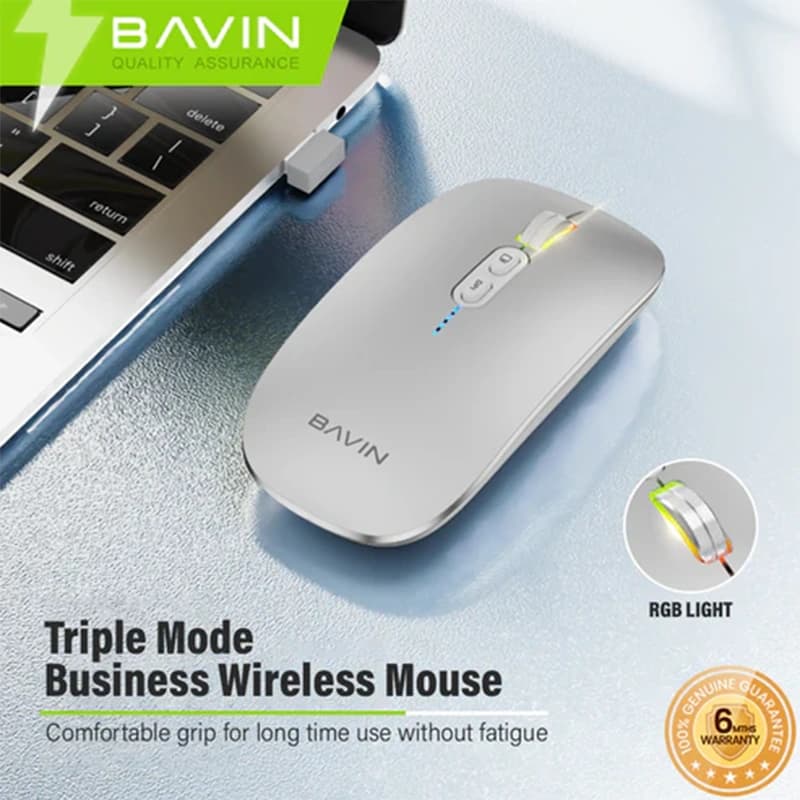 موس وایرلس گیمینگ سایلنت سه حالته باوین Bavin K-991 — تصویر ۴