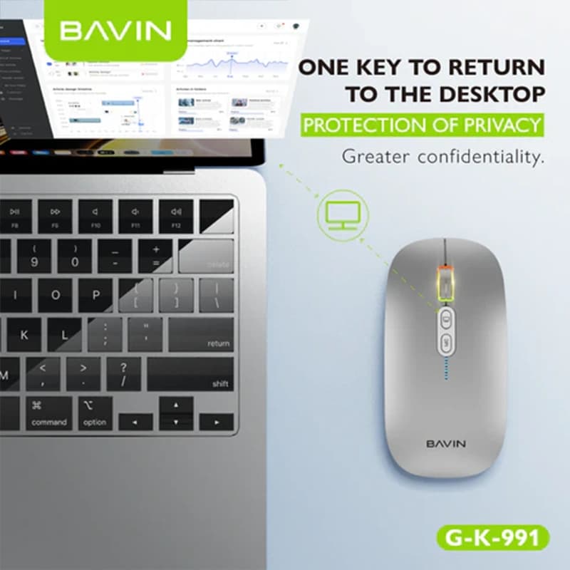 موس وایرلس گیمینگ سایلنت سه حالته باوین Bavin K-991 — تصویر ۶