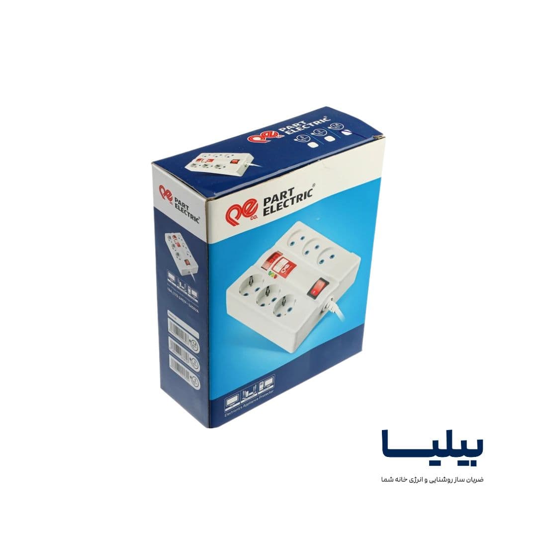 محافظ برق 6 خانه دیجیتال پارت الکتریک مناسب کامپیوتر و صوتی‌ و تصویری با کابل 5 متری — تصویر ۱۱