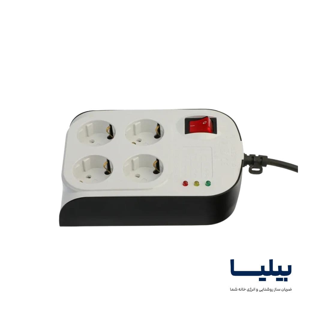 محافظ برق 4 خانه پارت الکتریک مناسب کامپیوتر و صوتی‌ و تصویری پارت با کابل 1/8 متری — تصویر ۴