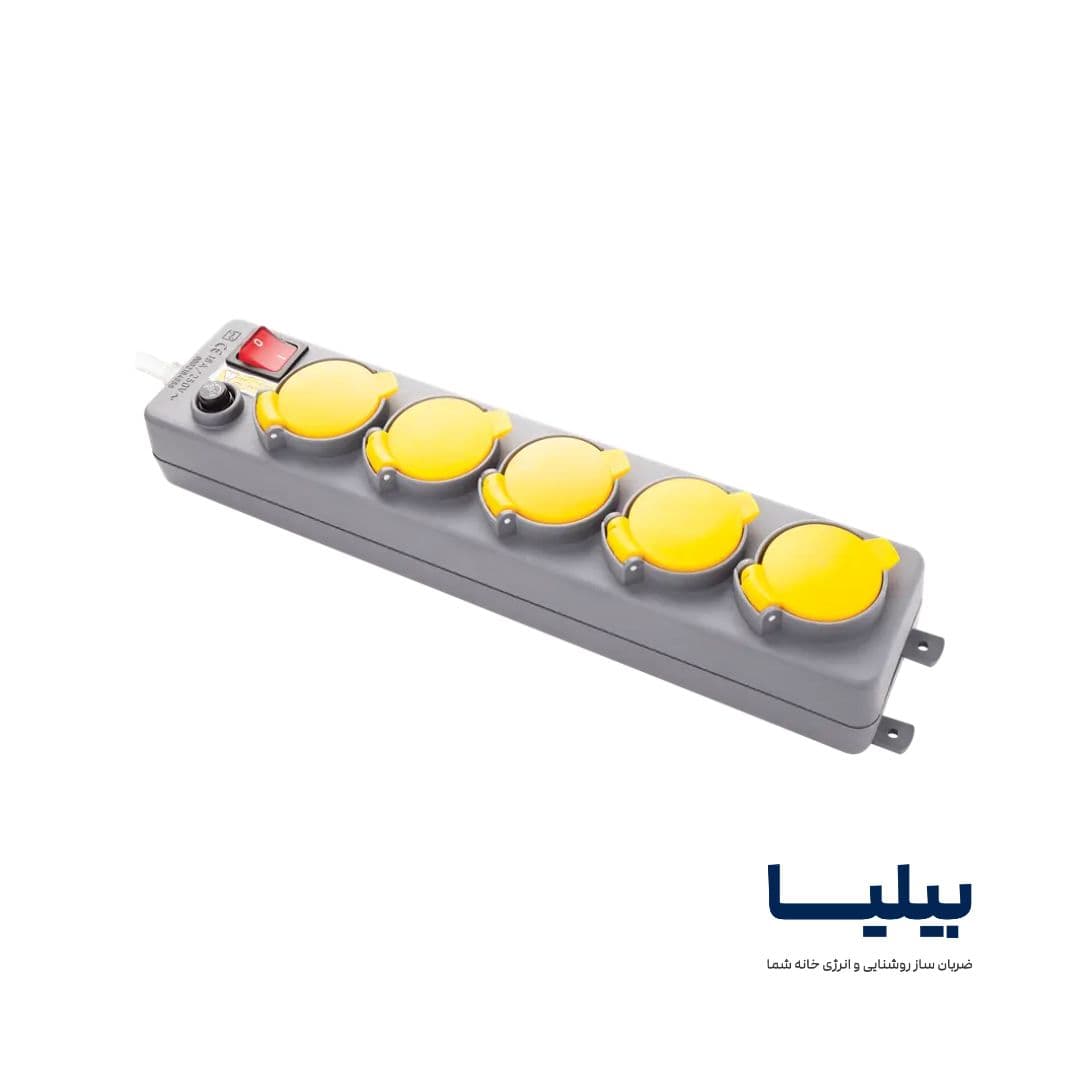 چندراهی برق 5 خانه فیوزدار دربدار صنعتی پارت الکتریک با کابل 5 متری