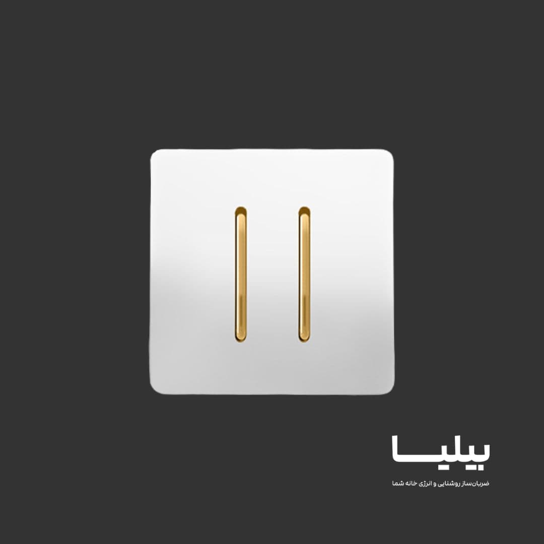 کلید دو پل کریستال سفید طلائی آسیا الکتریک — تصویر ۳