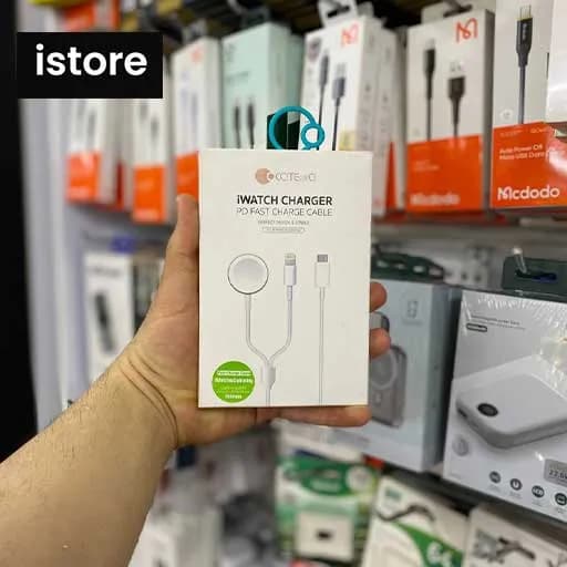 کابل شارژ لایتنینگ و شارژر مگنتی اپل واچ کوتتسی کد 26002 Cotetci iwatch charger — تصویر ۴
