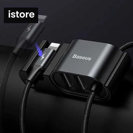 کابل لایتنینگ باسئوس دو پورت Baseus Special Data Cable Backseat CALHZ-01 — تصویر ۵