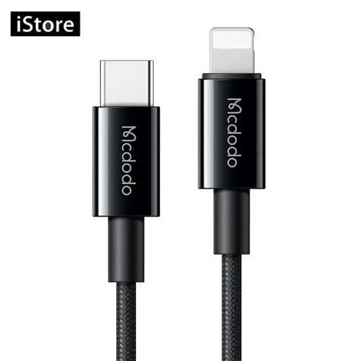 کابل تبدیل USB-C به لایتنینگ مک دودو مدل CA-2761 طول 1.2 متر مشکی نو با گارانتی | mcdodo CA-2761 -1.2m USB-C to lightning cable
