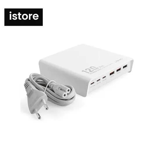 شارژر رومیزی 6 پورت الدینیو مدل LDNIO Q605 فست شارژ 120 وات نو باگارانتی | LDNIO 120W Multi-ports Desktop Charging Station Q605 — تصویر ۴