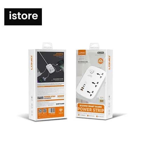 چند راهی و محافظ برق ۷ پورت الدینیو SC3416 ۶۵ وات | Ldnio SC3416 3250W SMART GUARD 65W POWER STRIP — تصویر ۷