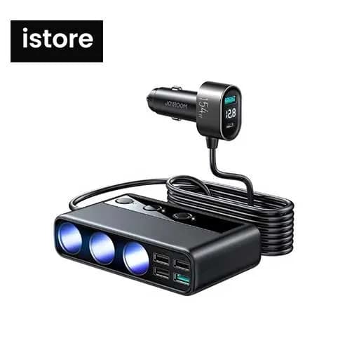شارژر فندکی فست شارژ جویروم Joyroom JR-CL06 توان 154 وات مشکی نو با گارانتی | Joyroom JR-CL06 QC3.0 PD 80W Car Charger