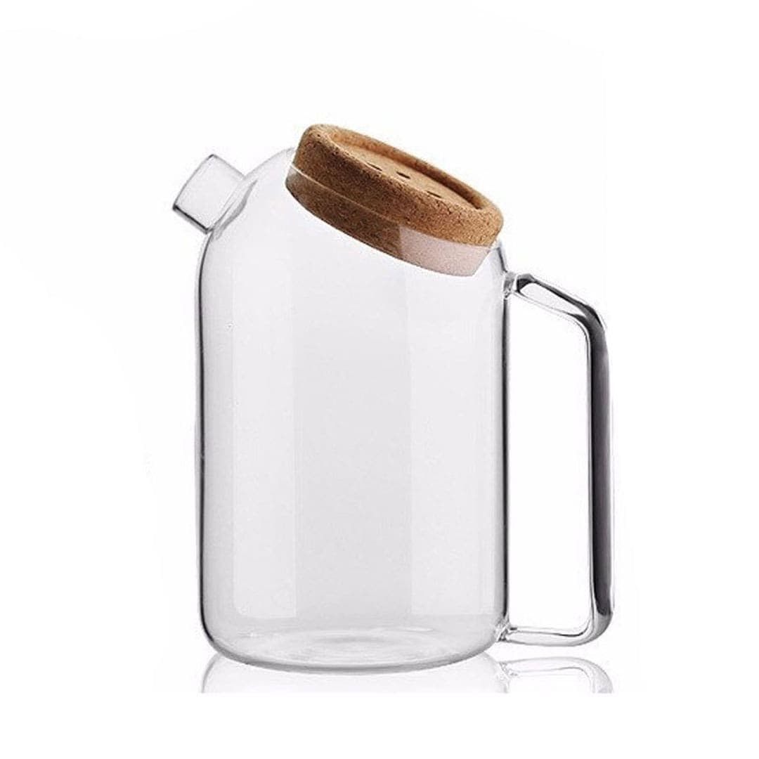 قوری پیرکس درب چوب پنبه طرح دکمه 1200ml