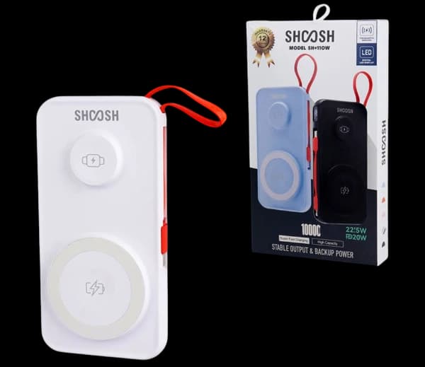 پاور بانک بی سیم فست شارژ SH+110W PD 22.5W ظرفیت ۱۰ هزار میلی آمپر