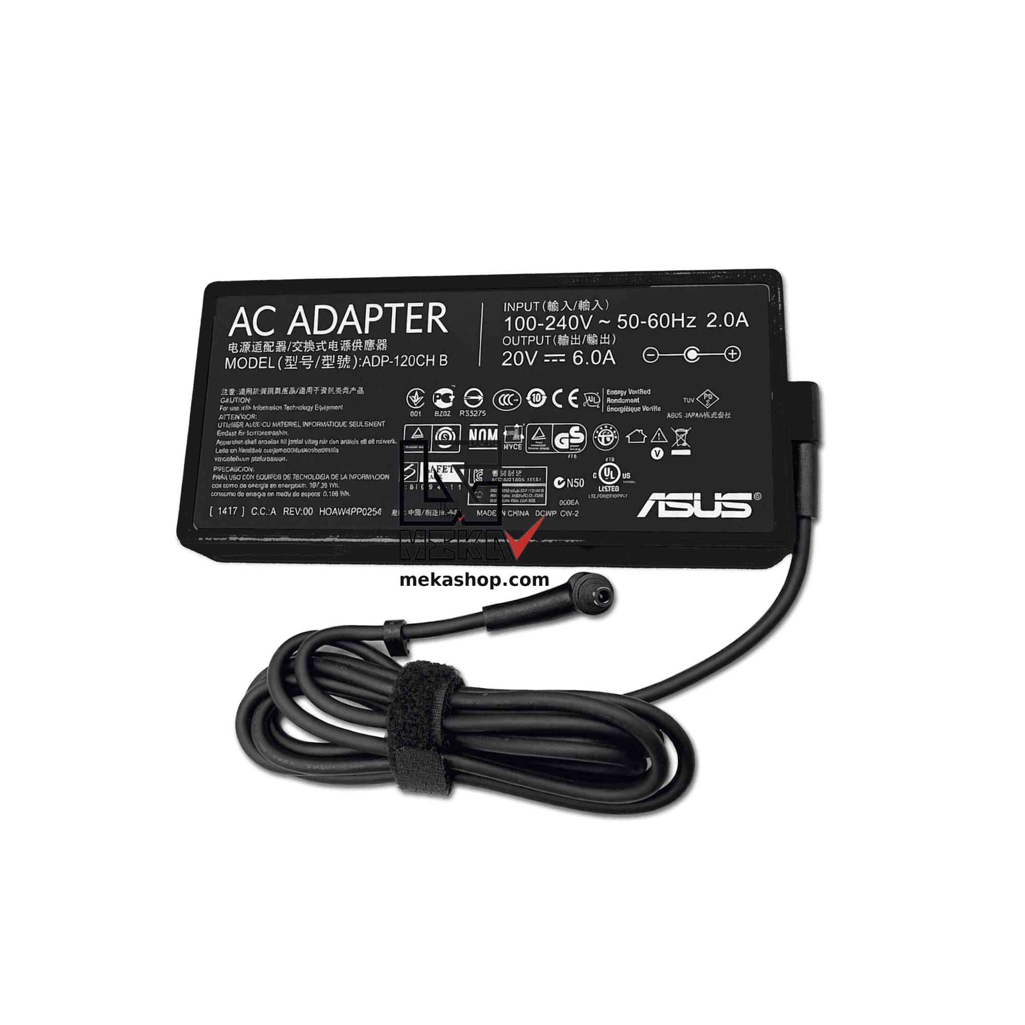 شارژر آداپتور اورجینال لپ تاپ ایسوس Asus 20V 6.0 A Pin 6.0*3.7