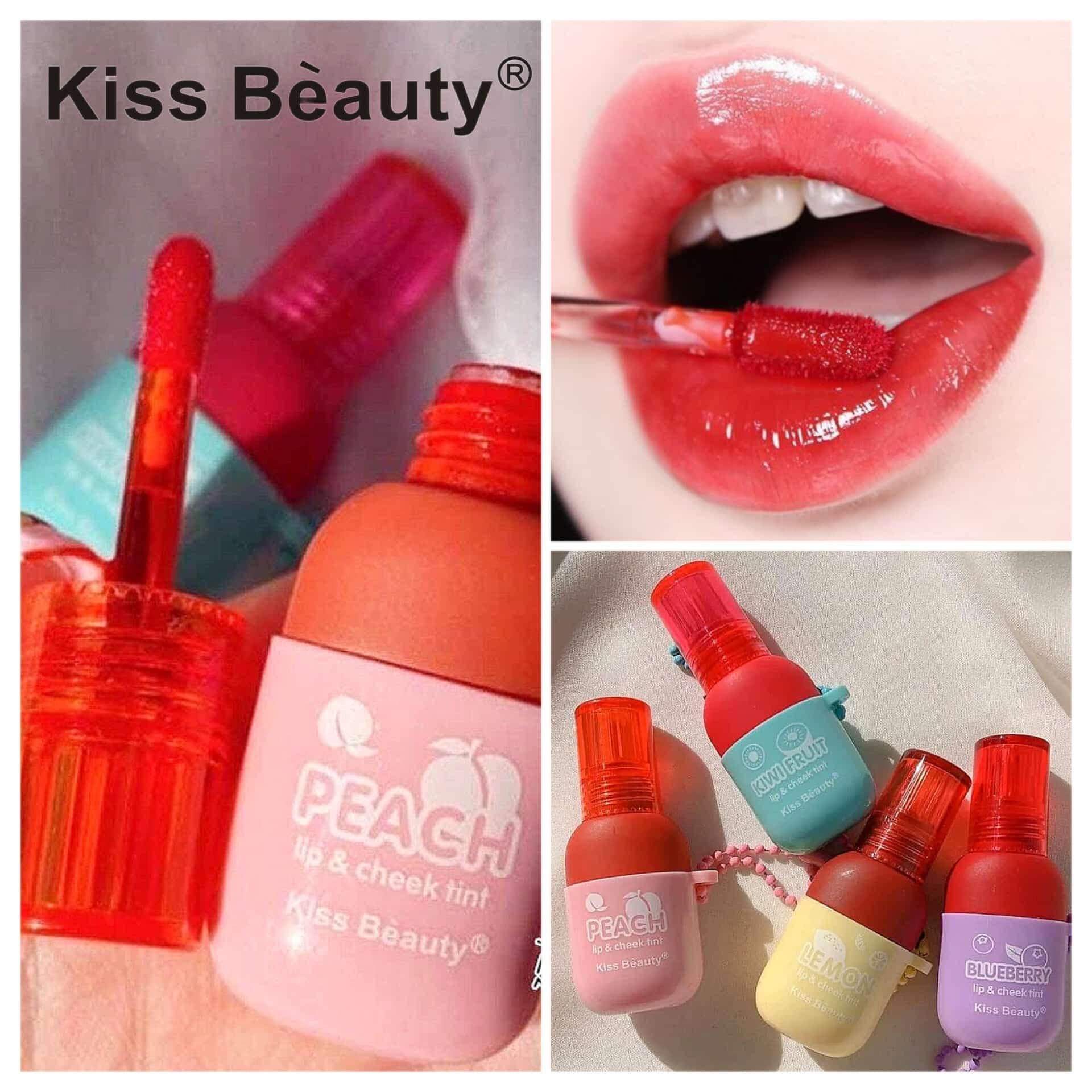 تینت لب و گونه بطری زنجیر دار کیس بیوتی اصل حجم 8.5 میل KISSBEAUTY LIP & CHEEK TINT — تصویر ۲