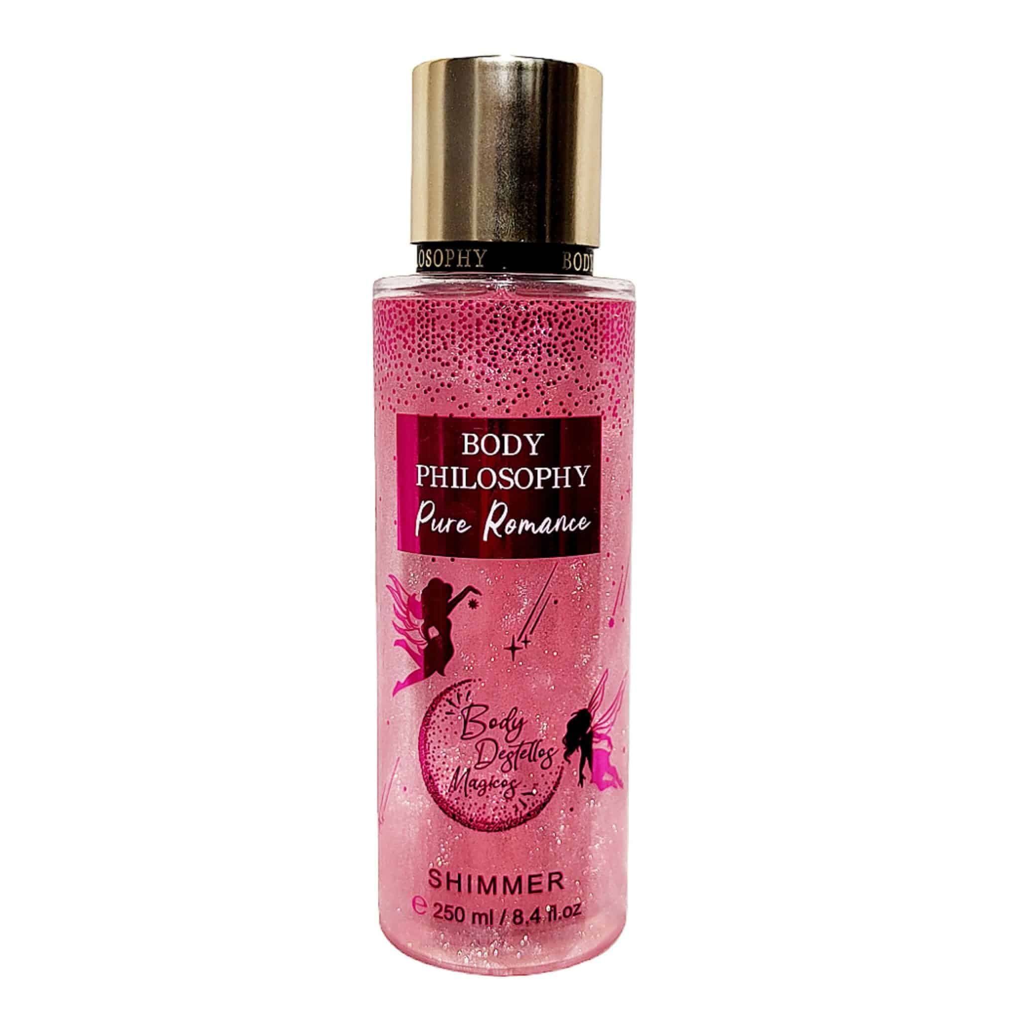 بادی اسپلش اکلیلی بادی فیلسوفی مدل پیور رومانس شیمر 250 میل BODY PHILOSOPHY Body Splash Pure Romance Shimmer — تصویر ۲