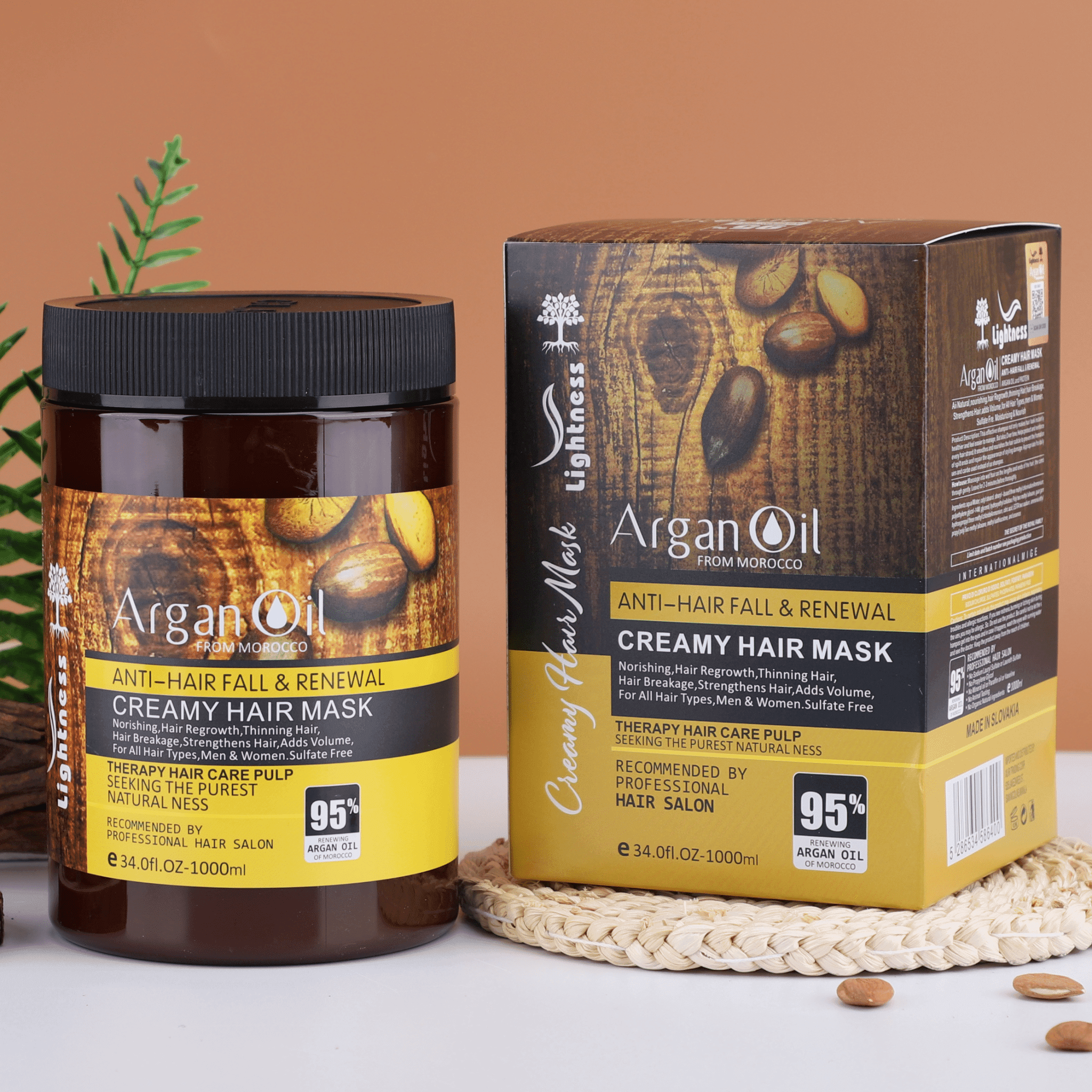 ماسک مو آرگان بدون سولفات لایتنس 1000میل Lightness Argan Oil Creamy Hair Mask