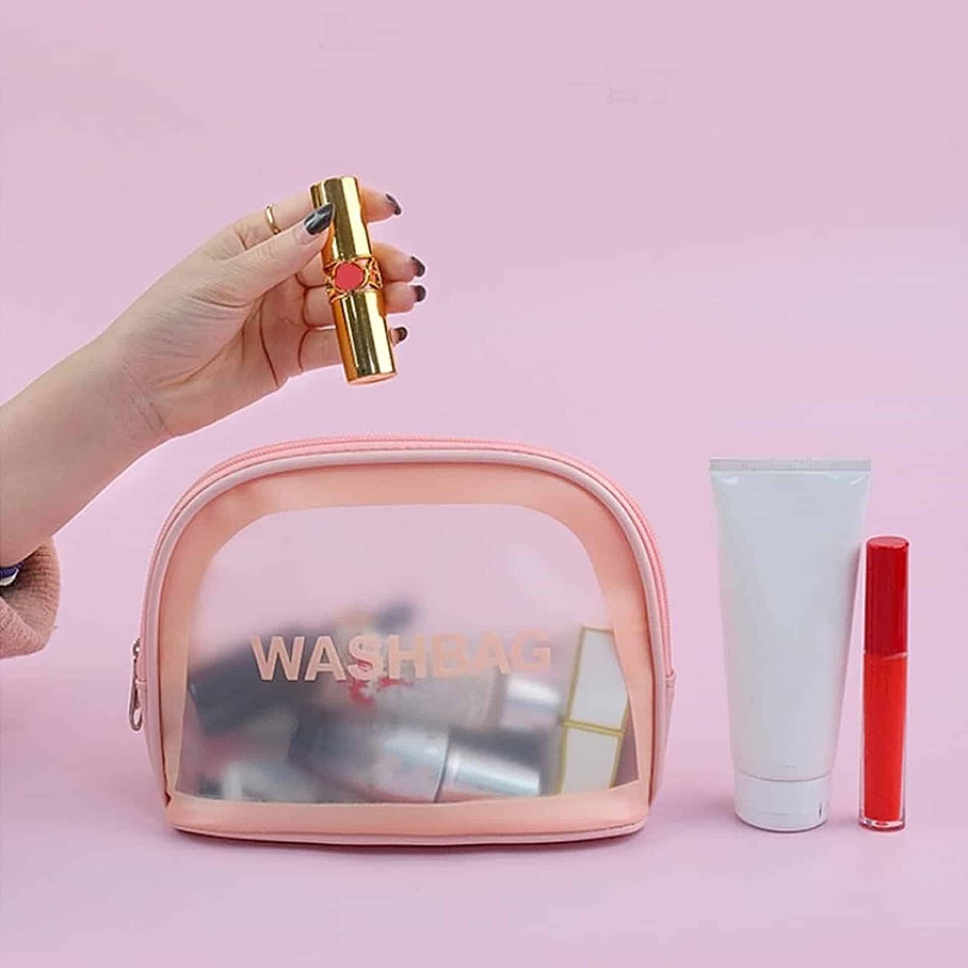 کیف واش بگ مدل نیم دایره آرایشی و بهداشتی ضدآب اورجینال washbag