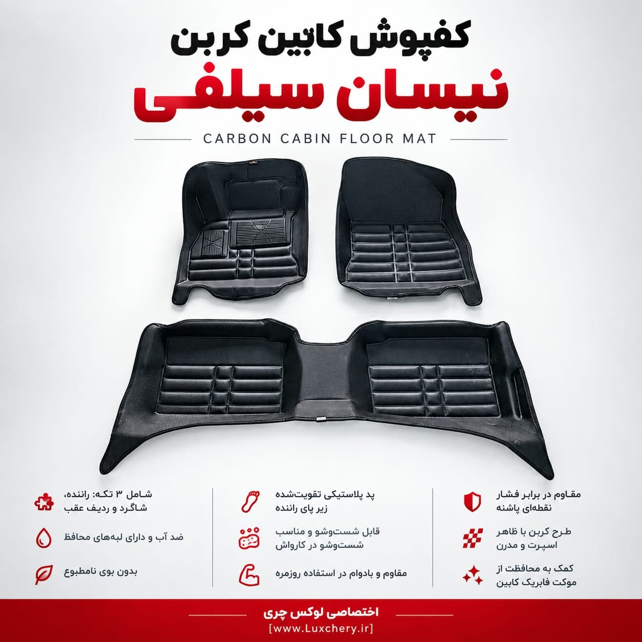 کفپوش کابین کربن NISSAN SYLPHY | محافظت کامل با ظاهر اسپرت