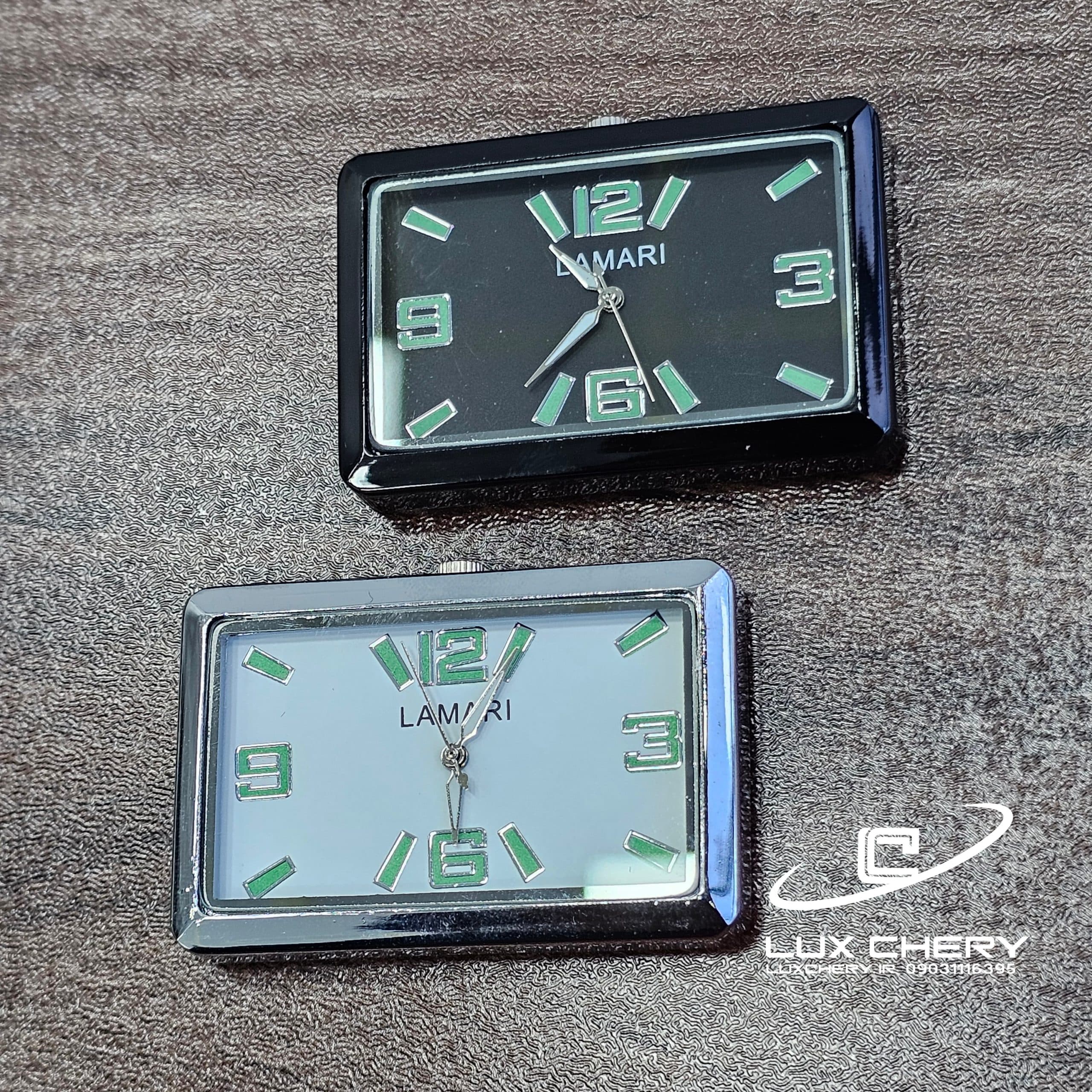 ساعت آنالوگ دریچه کولر خودرو با موتور کوارتز ژاپنی با لوگو LAMARI — تصویر ۲
