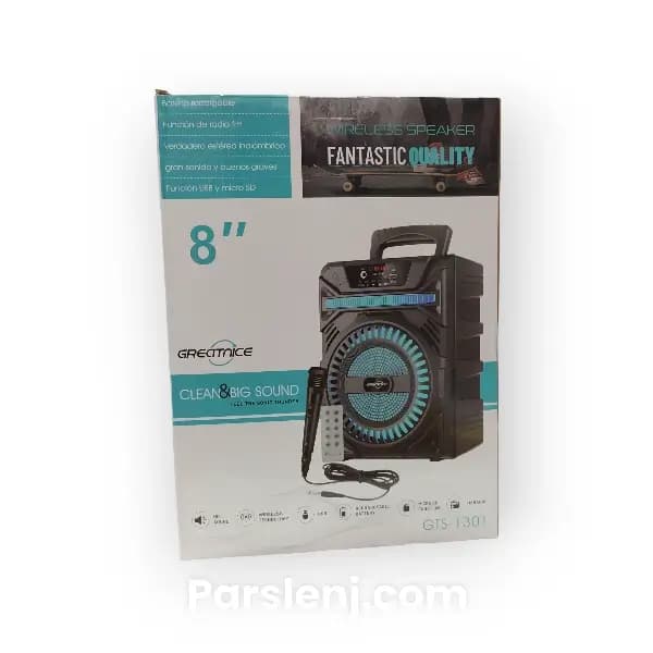 اسپیکر بلوتوثی قابل حمل مدل KTX-1301 میکروفون دار کنترل دار 8 اینچی — تصویر ۳