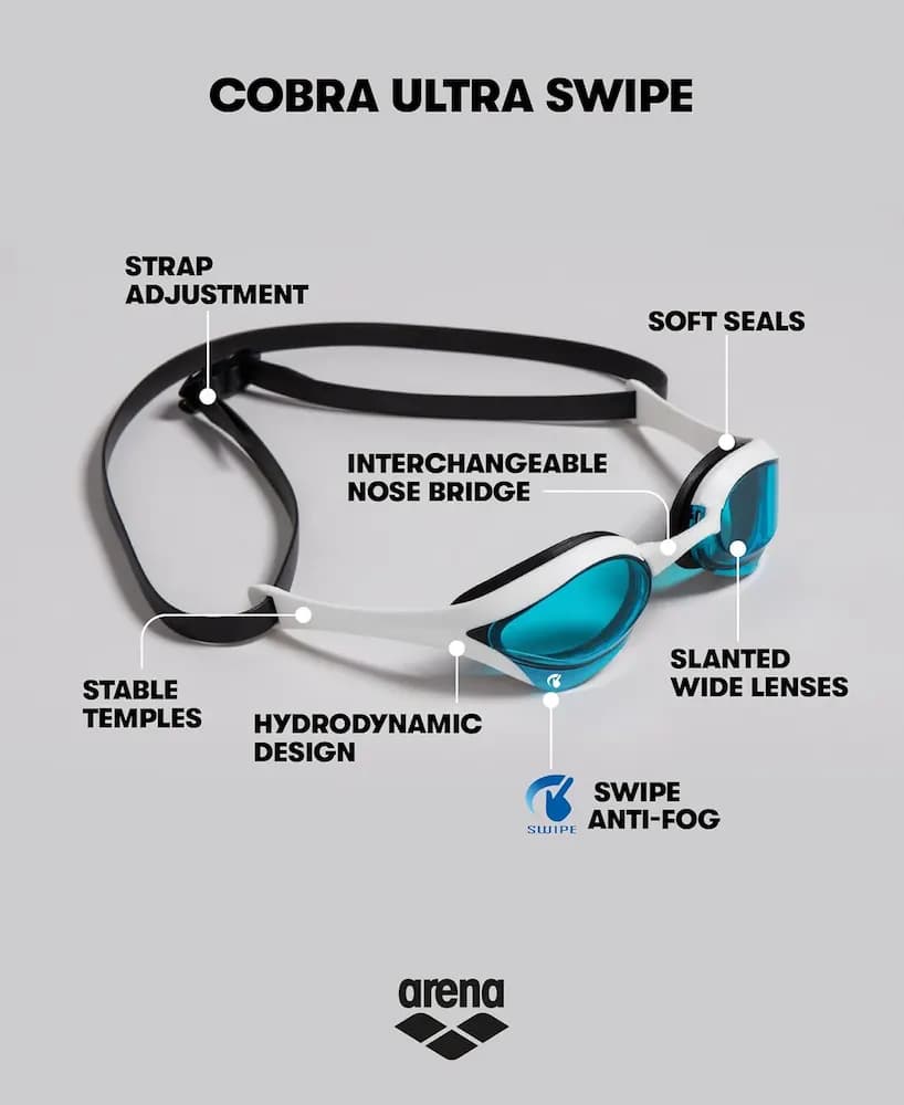 عینک شنا ارنا مدل Cobra Ultra Swipe Mirror — تصویر ۸