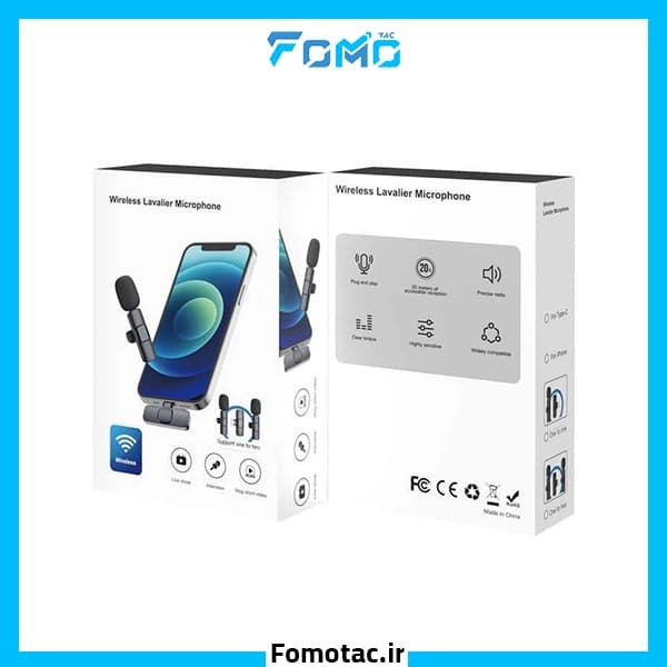 میکروفن یقه ای تک کاربره بی سیم اس‌ایکس(SX) مدل K3 – دانگل تایپ سی — تصویر ۵