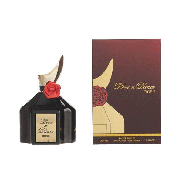 عطر زنانه فراگرنس ورد مدل لاو ان دنس رز Love N Dance Rose حجم 100 میلی‌لیتر – رایحه مشابه لانکوم ترزور این لاو