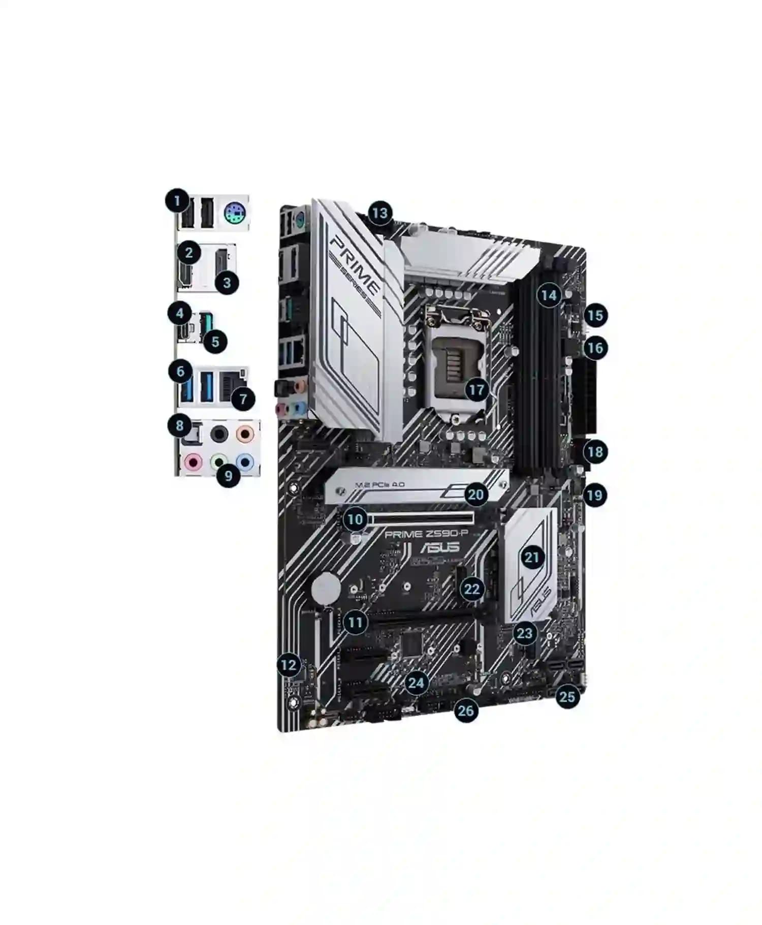 مادربرد ایسوس مدل ASUS PRIME Z590-P DDR4 — تصویر ۹