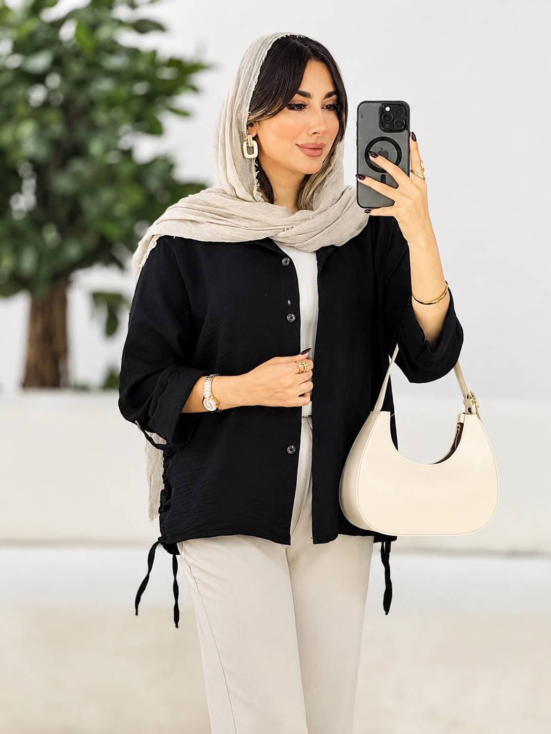 مانتو کمر گت بهارک کد sh21082
