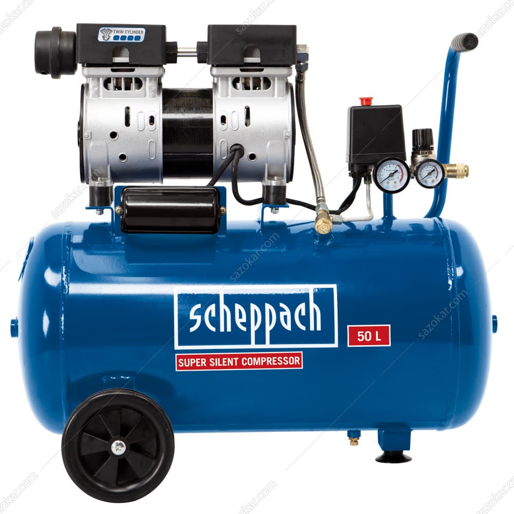 کمپرسور باد سایلنت 50 لیتری 750 وات 8 بار شپخ مدل 5906130901 - HC50Si